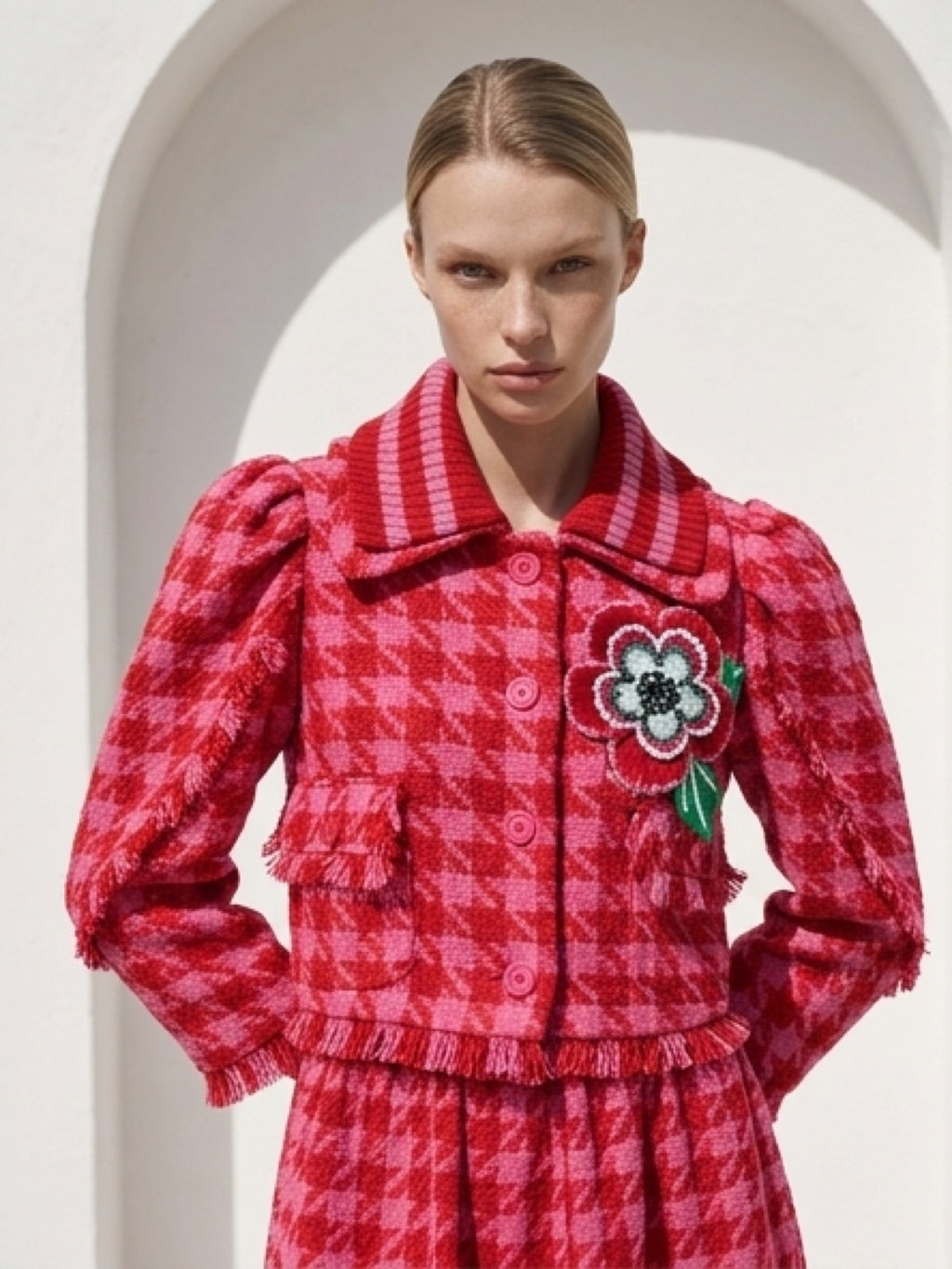 Red Checkered Couture Set