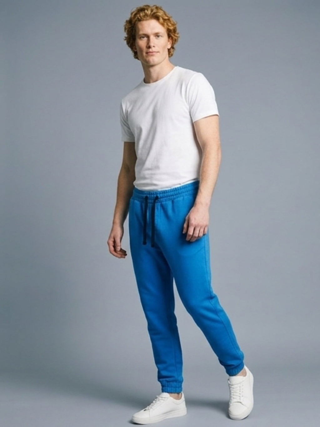 بنطلون رجالي قماش بخصر مطاطي ورباط – أسود | Smart Casual Drawstring Pants