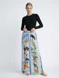 Printed Wide Leg Pants – Light Blue