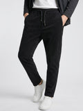 بنطلون كوردروي رجالي أسود بخصر مطاطي – Corduroy Pants Slim Fit Black