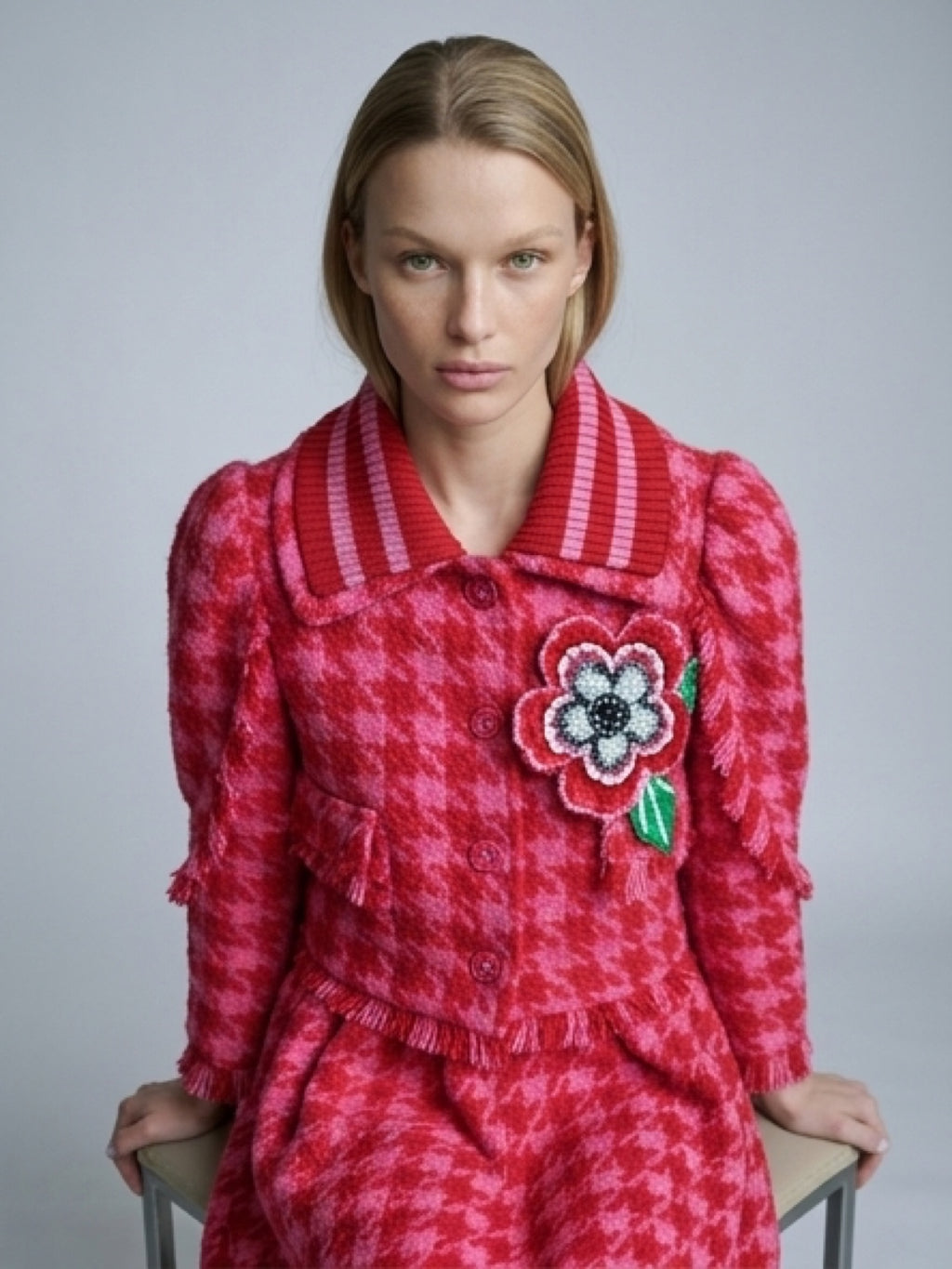 Red Checkered Couture Set