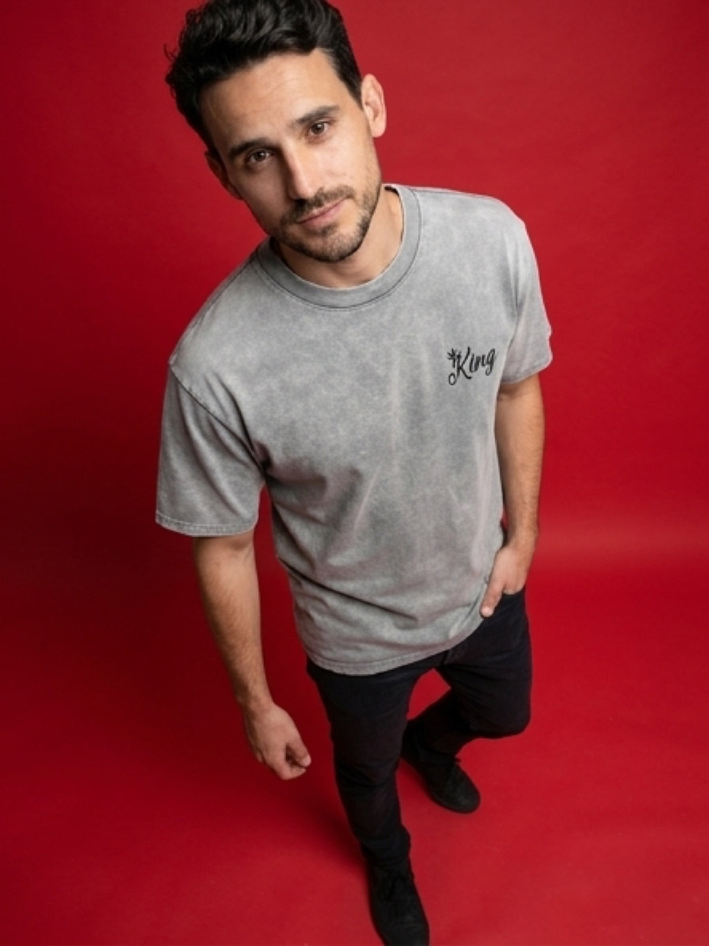 Minimal Logo T-Shirt – Washed Grey