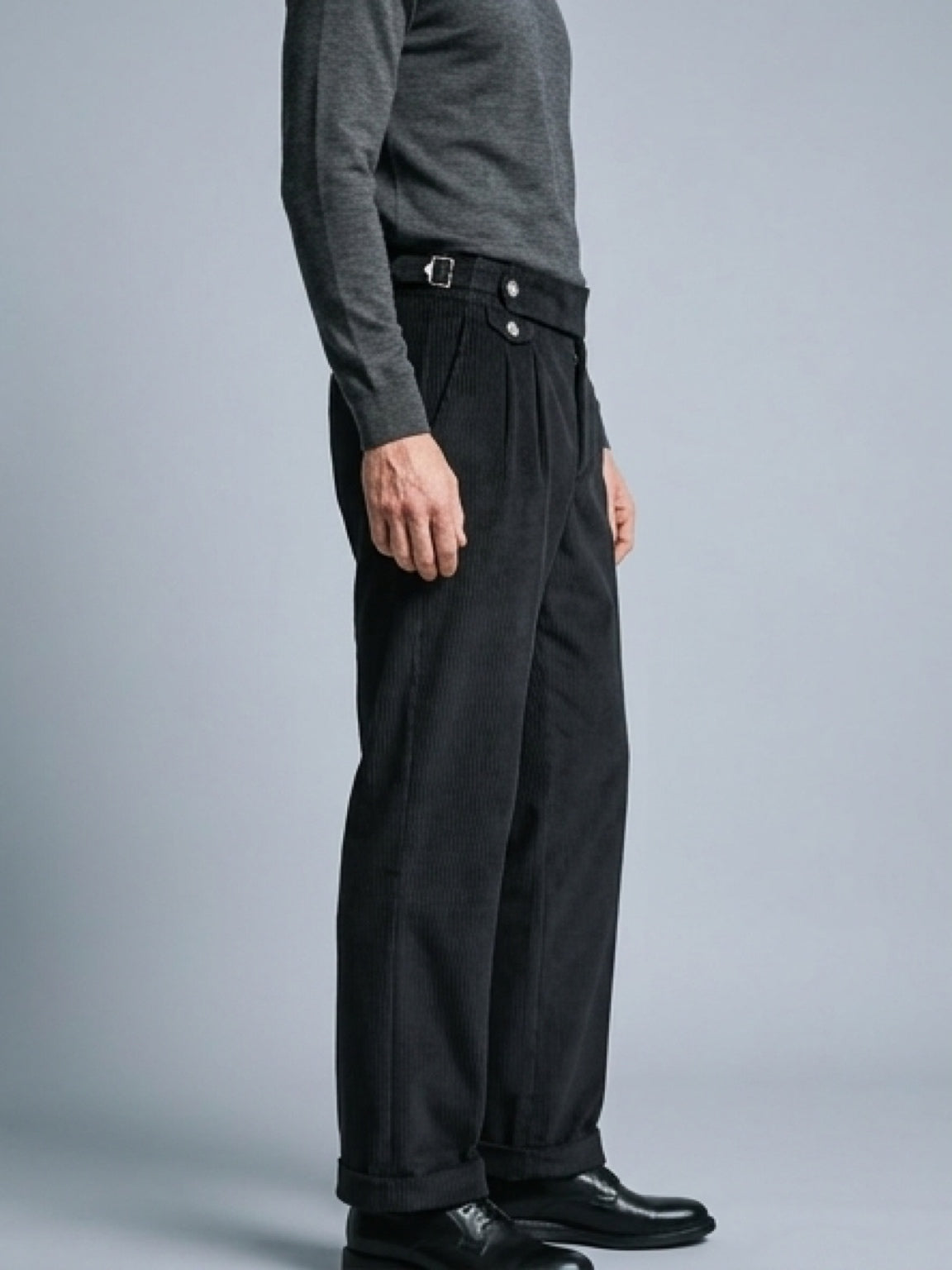 بنطلون كوردروي رجالي أسود رسمي – Corduroy Dress Pants Black