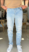 Light Wash Distressed Regular Fit Jeans