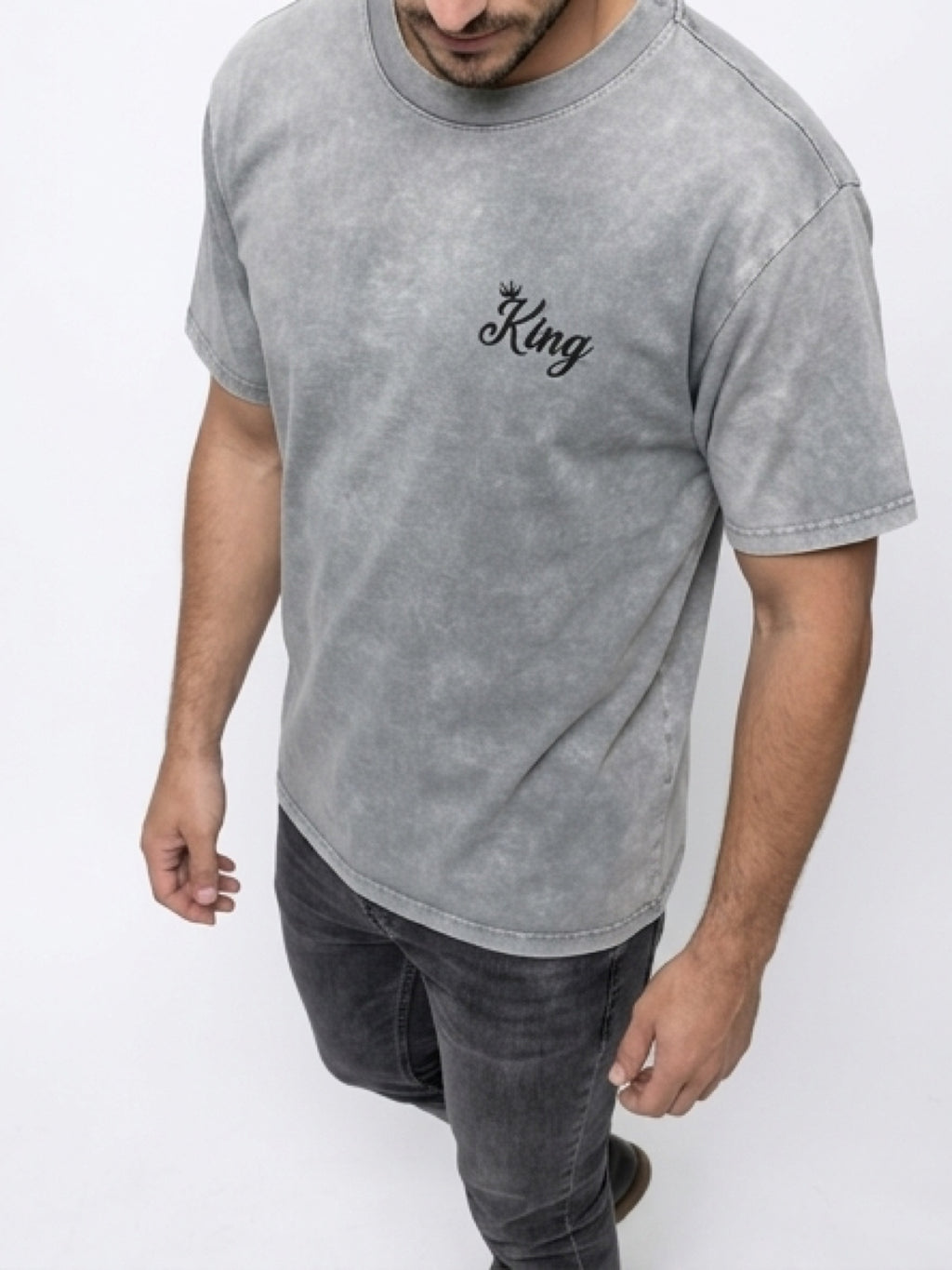 Minimal Logo T-Shirt – Washed Grey