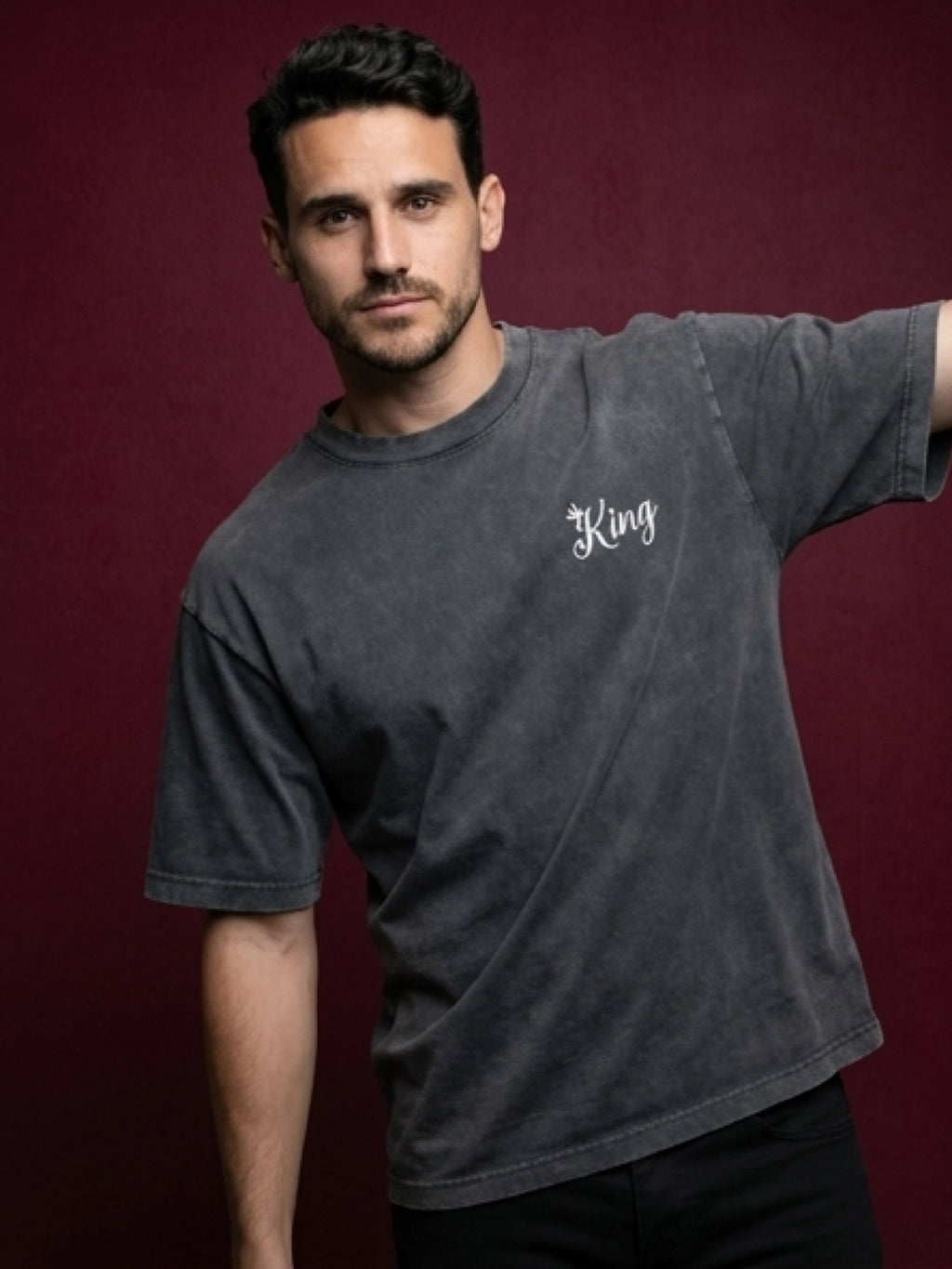 Minimal Logo T-Shirt – Washed Black