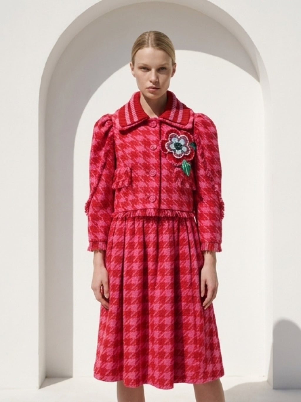 Red Checkered Couture Set