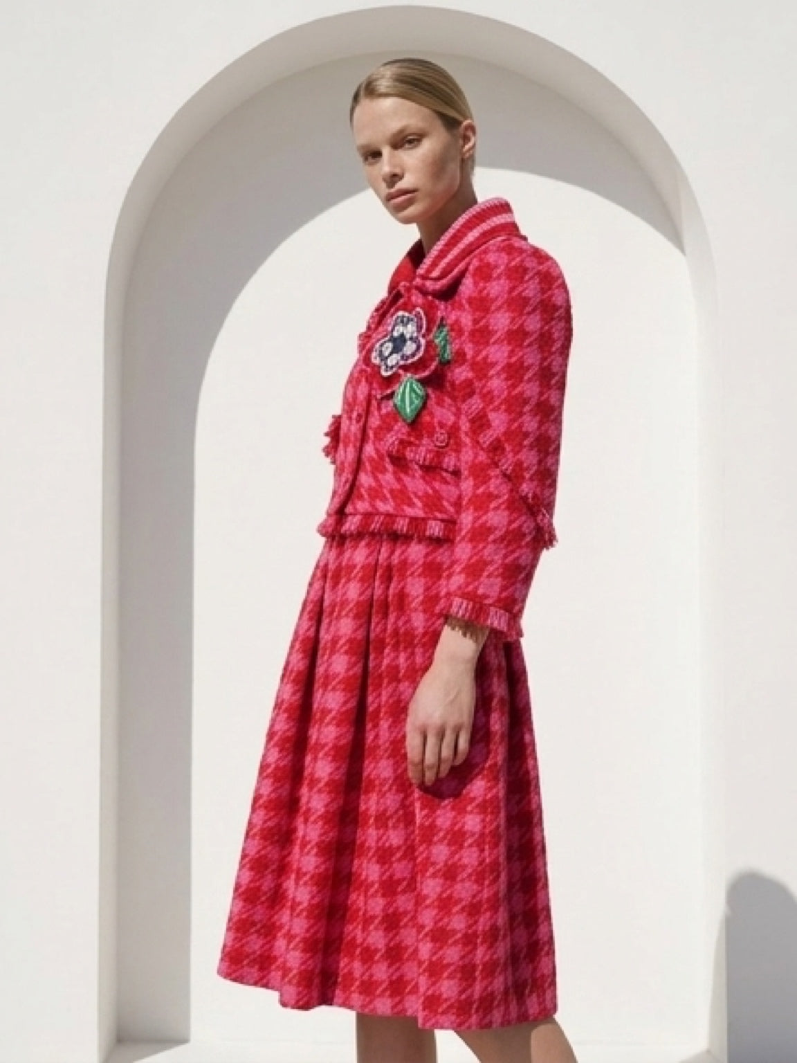 Red Checkered Couture Set