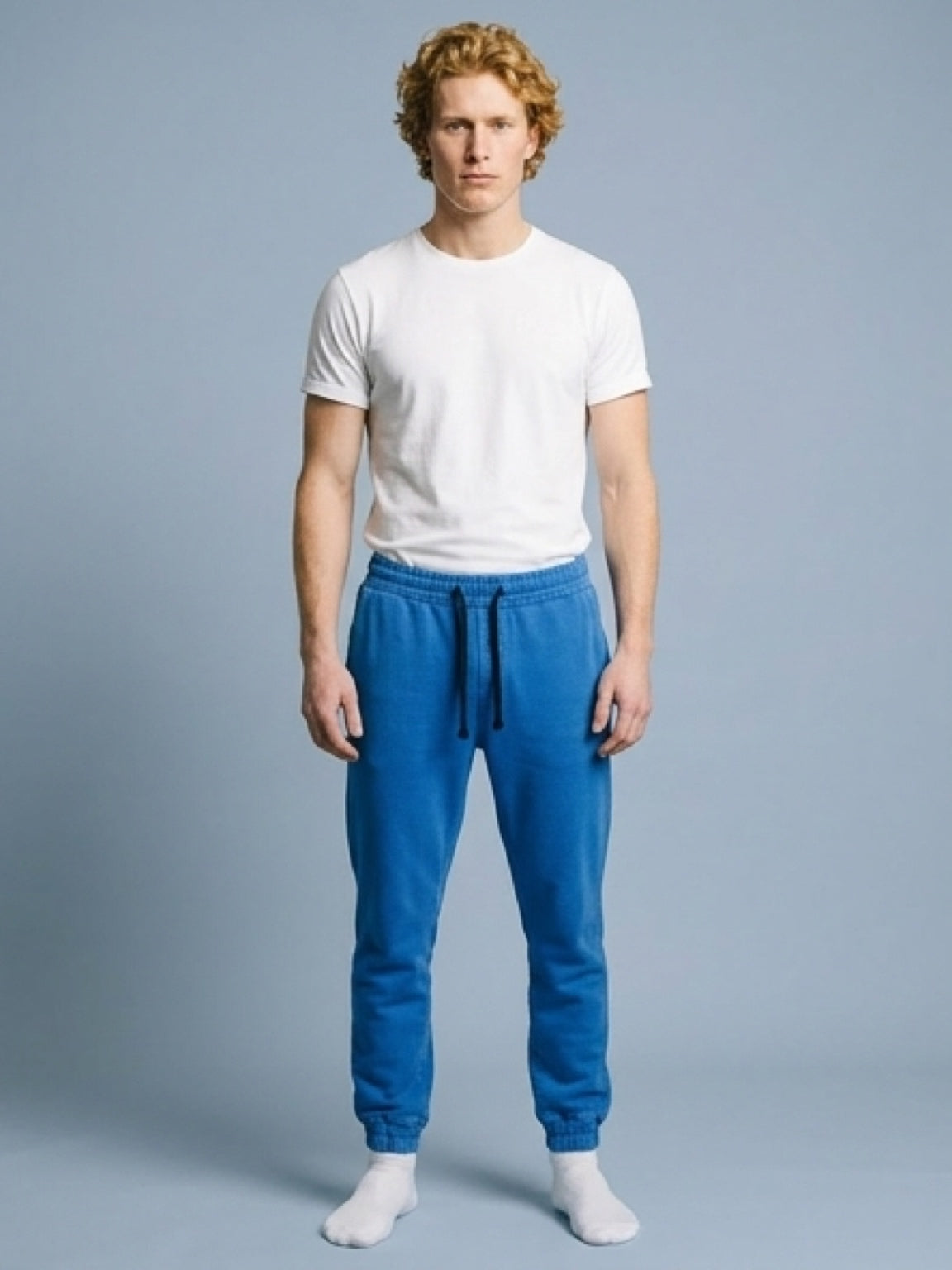 بنطلون رجالي قماش بخصر مطاطي ورباط – أسود | Smart Casual Drawstring Pants