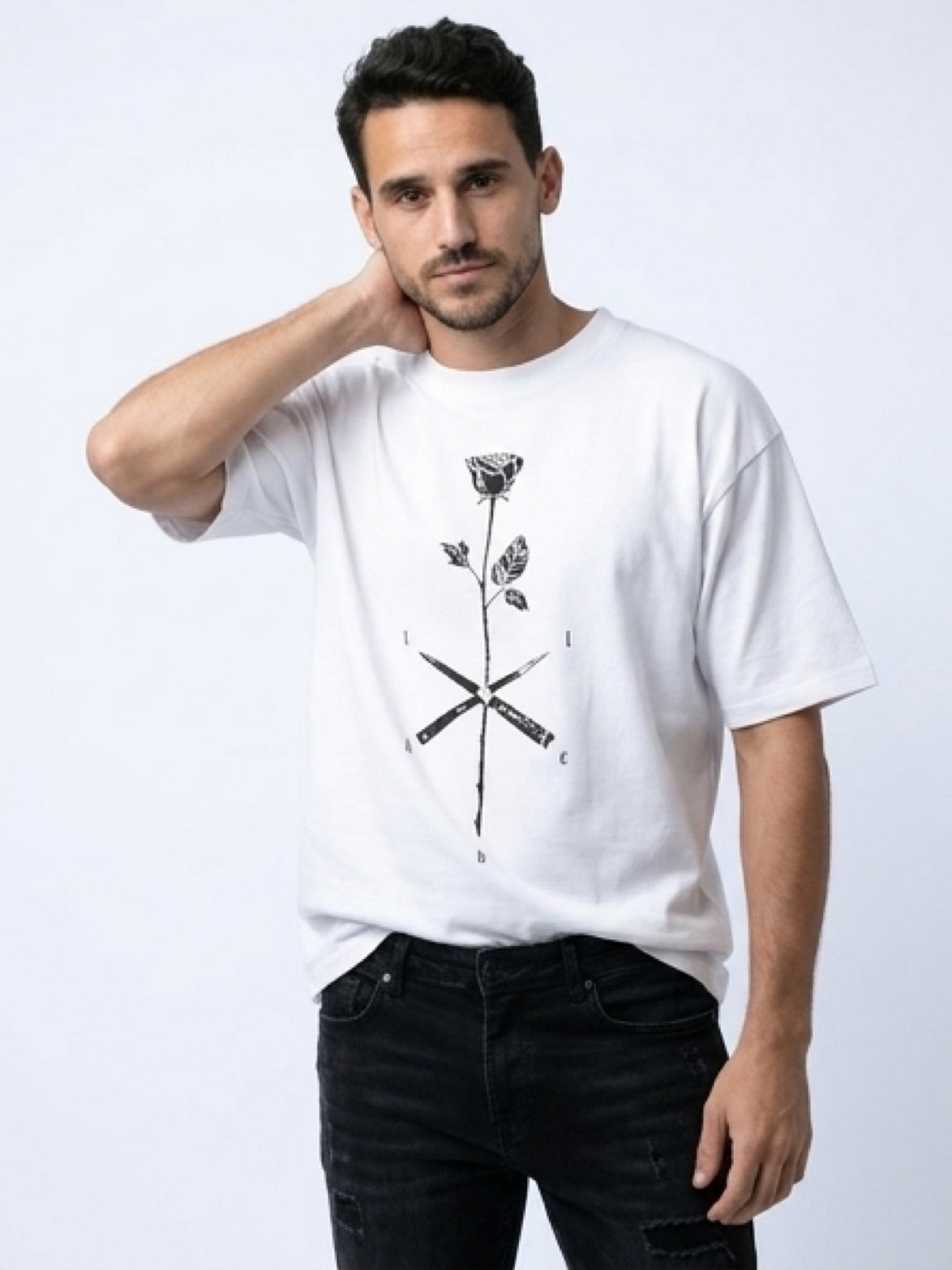 Graphic Print Oversized T-Shirt – White