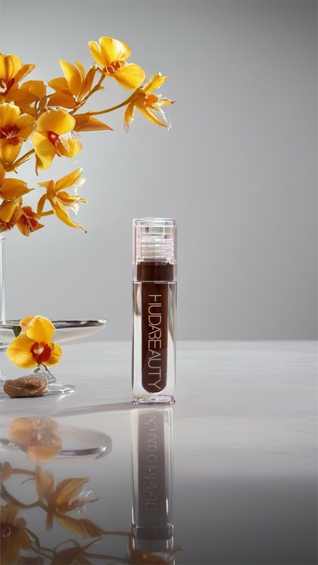 Huda Beauty Faux Filler Extra Shine Lip Gloss – Deep Chocolate Shine