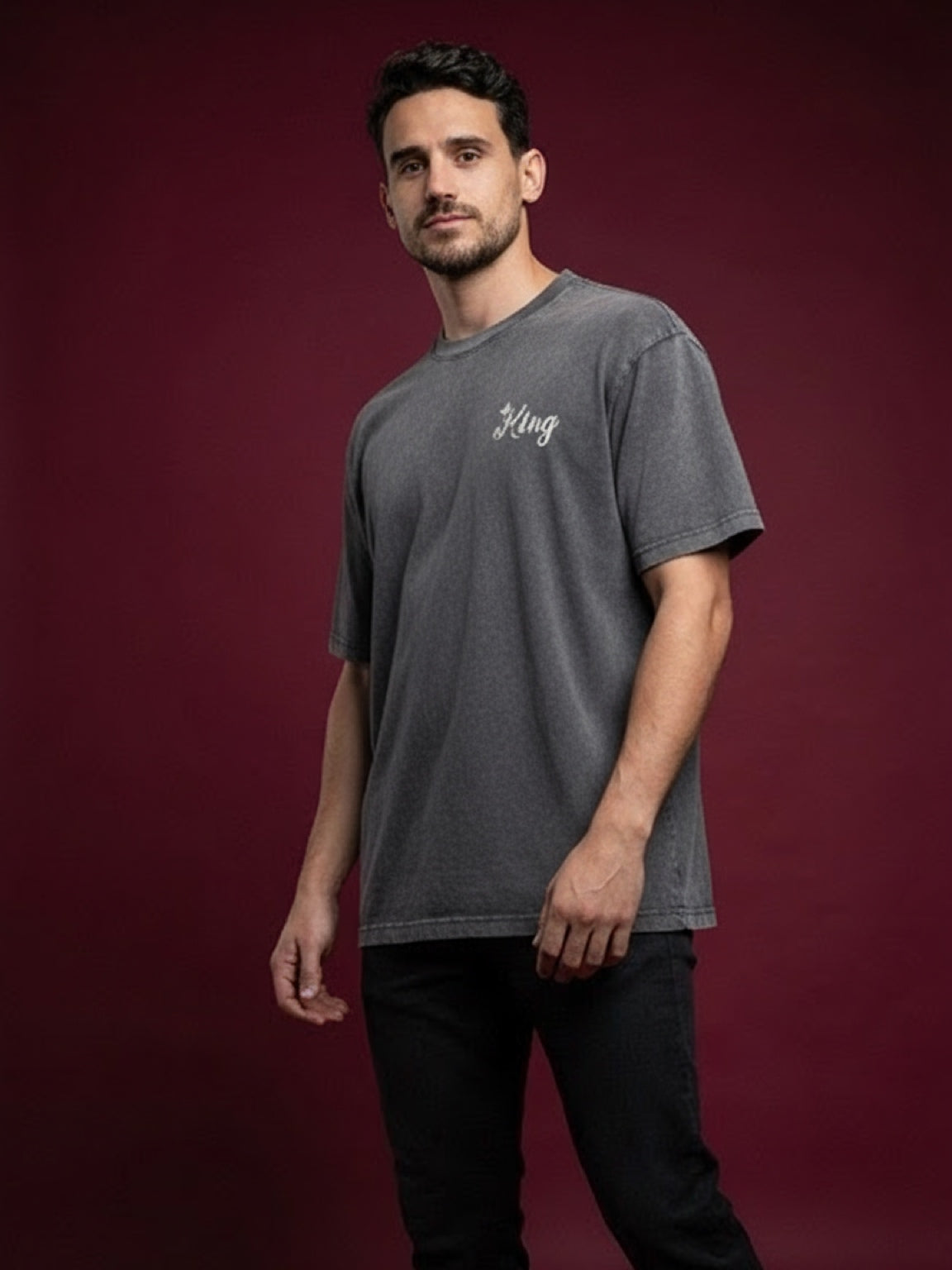Minimal Logo T-Shirt – Washed Black