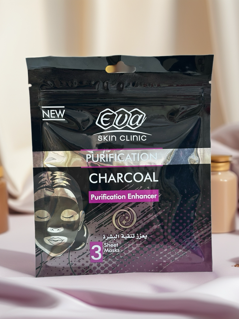 EVA Purification Charcoal Sheet Mask – 3 Pieces