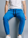 بنطلون رجالي قماش بخصر مطاطي ورباط – أسود | Smart Casual Drawstring Pants
