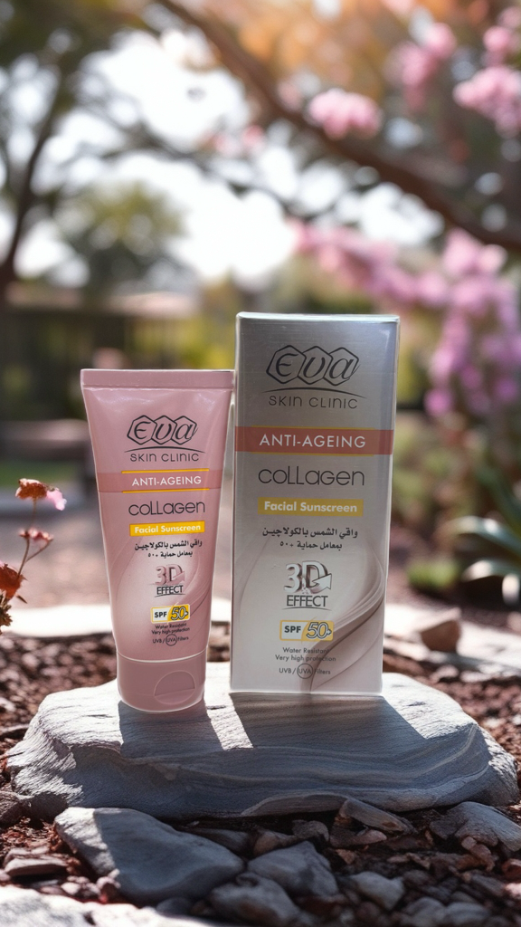 EVA Skin Clinic Collagen Facial Sunscreen SPF 50+
واقي شمس بالكولاجين مضاد للتجاعيد