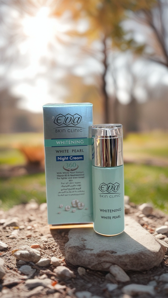 EVA Skin Clinic Whitening White Pearl Night Cream 360°
كريم وايت بيرل الليلي للتفتيح من إيفا