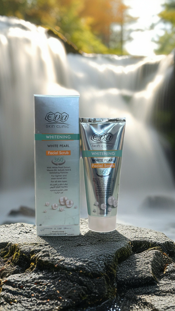 EVA Skin Clinic Whitening White Pearl Facial Scrub 360°
مقشر الوجه وايت بيرل من إيفا
100ml